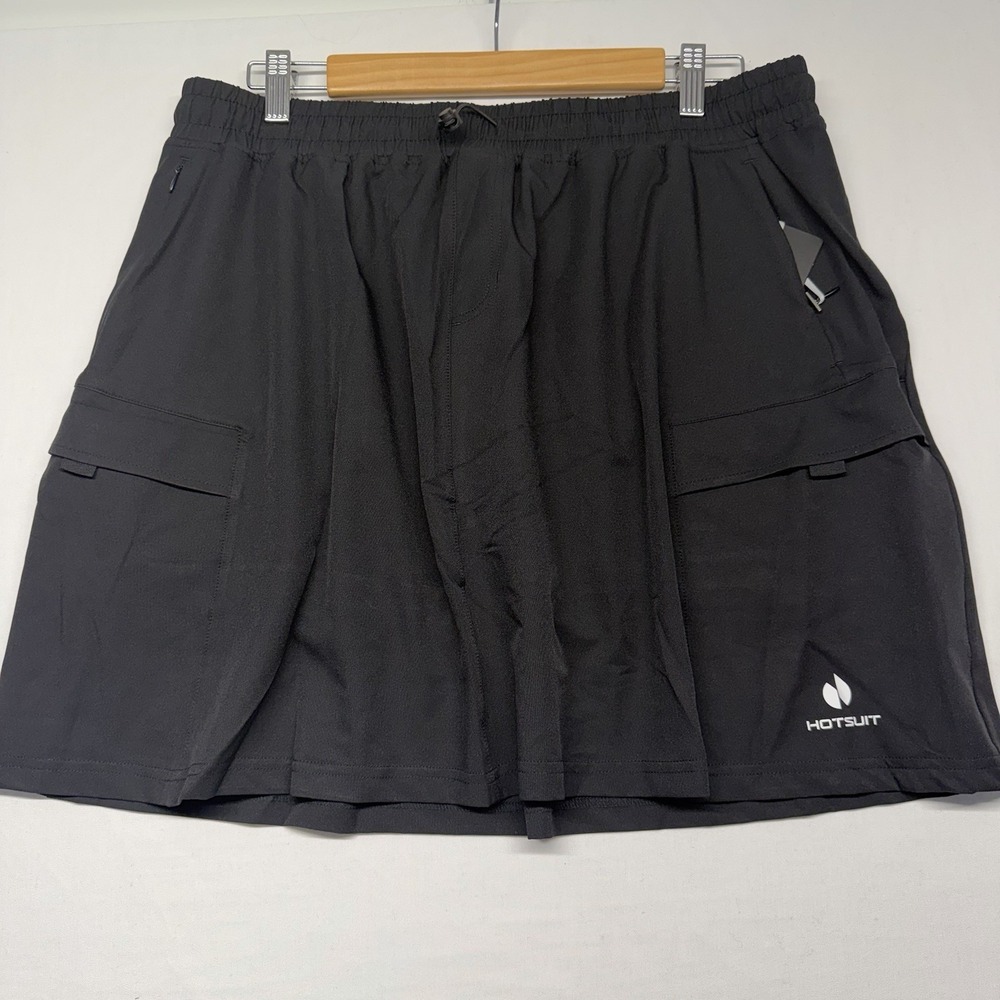 Hotsuit Women 2XL Black Athletic Skort Built In Shorts Cargo NWT